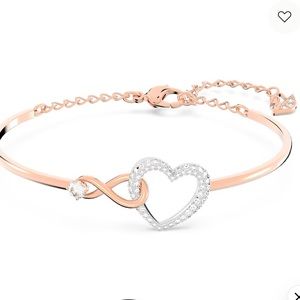 Swarovski infinity heart bracelet bangles rose gold